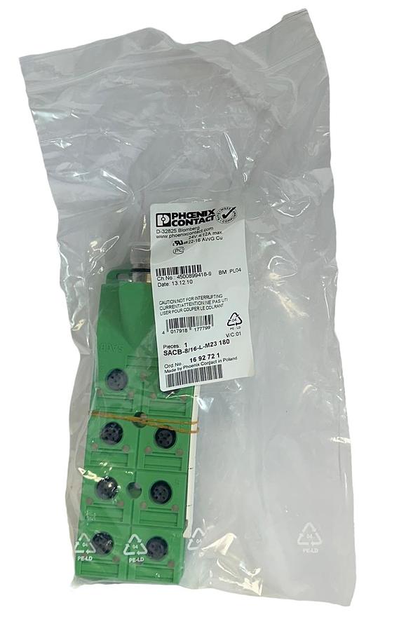 Used PHOENIX CONTACT SACB-8/16-L-M23 180 / 1692721 SENSOR / ACTUATOR BOX 24V NSMP