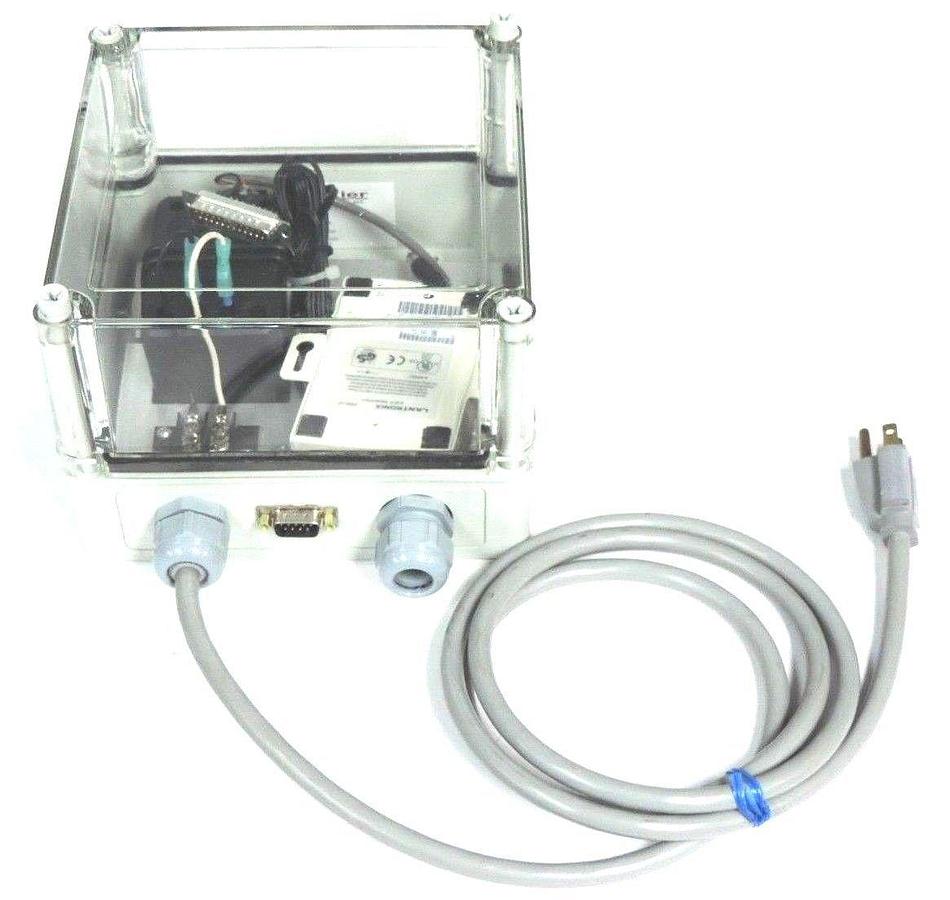 Used VYNCKIER ENCLOSURE W/ LANTRONIX UDS-10 / 080-212-000 DEVICE SERVER, POWER SUPPLY