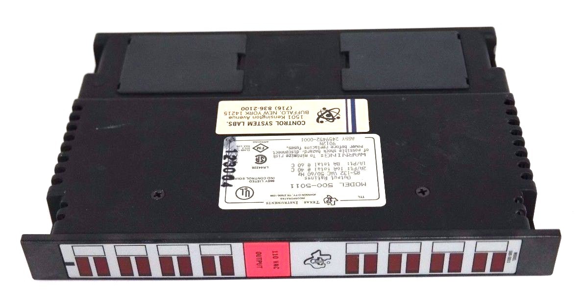 Used REPAIRED TEXAS INSTRUMENTS 500-5011 OUTPUT MODULE 2AMP, 120VAC, 8POINT, 5005011