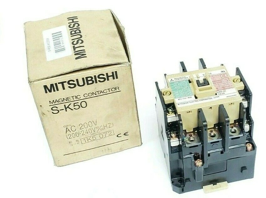 Used MITSUBISHI ELECTRIC S-K50 MAGNETIC CONTACTOR SK50, AC 200V
