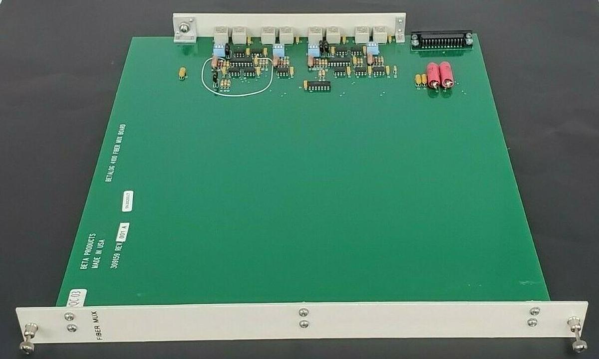 Used BETA PRODUCTS 309159 REV. 001A BETALOG 4100 FIBER MUX BOARD