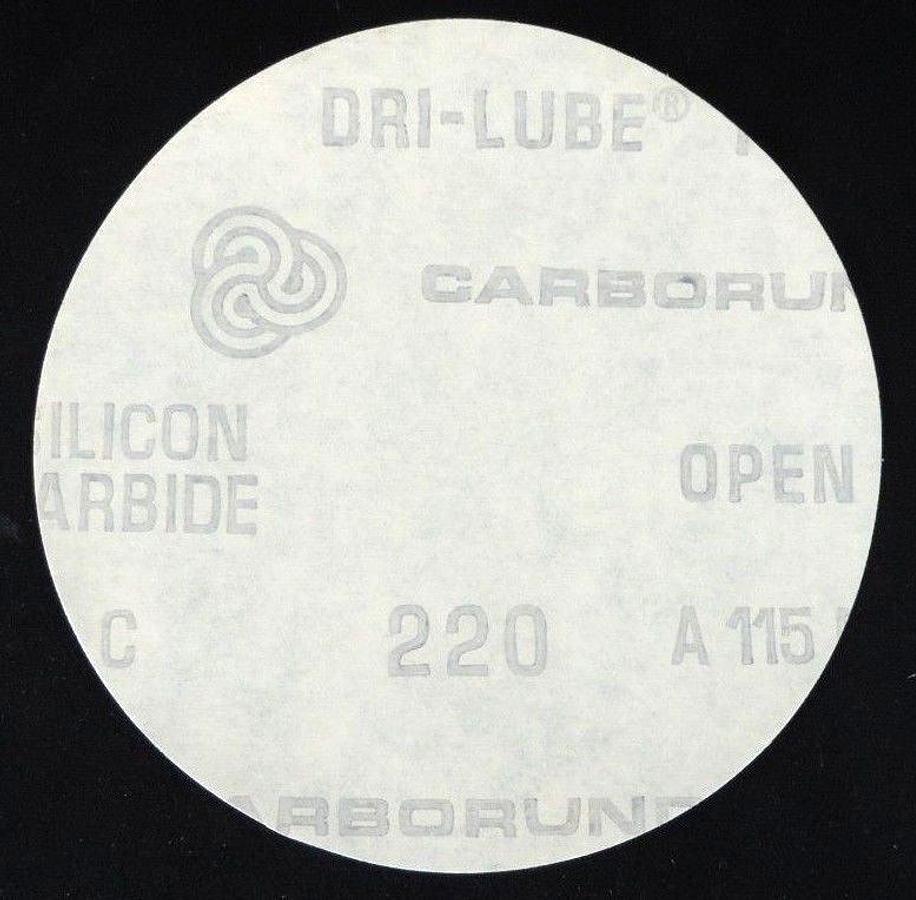 NIB CARBORUNDUM 2217 DRI-LUBE PAPER DISCS 5'' C220 A115D QTY: 100