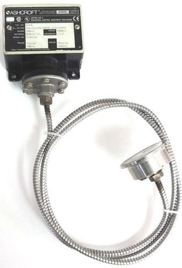 Used ASHCROFT B424B SNAP ACTION PRESSURE SWITCH , W/ TYPE 320, DIAPHRAGM 316L SENSOR
