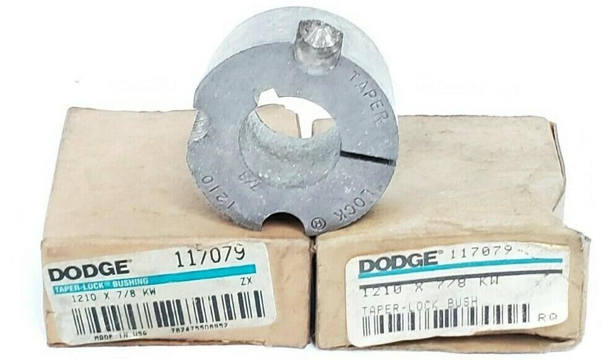 LOT OF 2 NIB DODGE 117079 TAPER-LOCK BUSHINGS 1210 X 7/8 KW