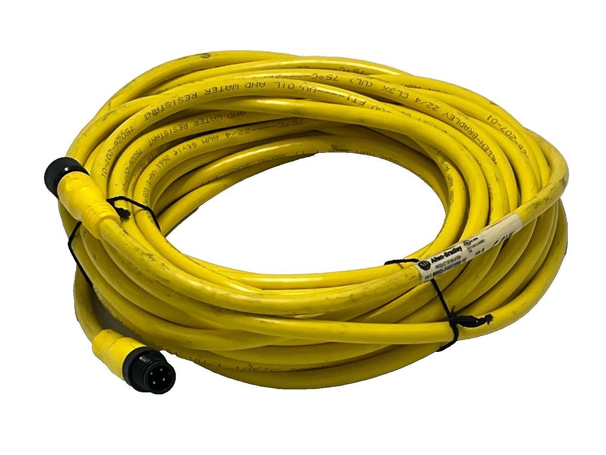 Used ALLEN BRADLEY 889D-F4ECDM-10 SER B MICRO CABLE FEMALE TO MALE STRAIGHT 4PIN 10M
