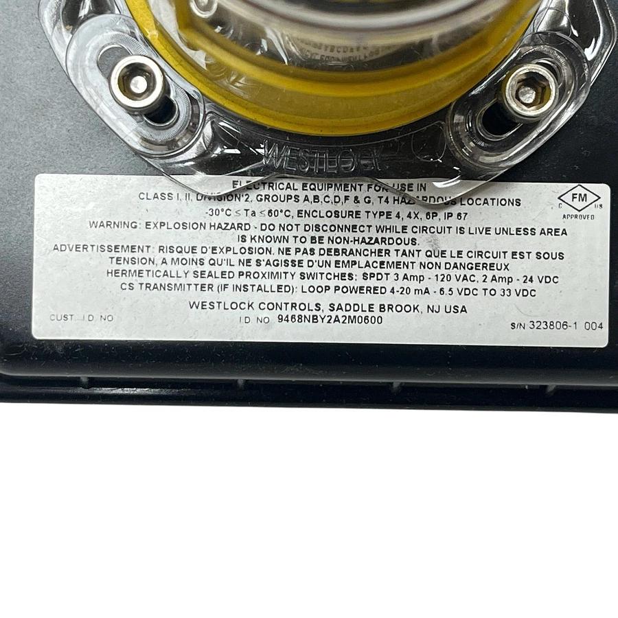 Westlock Controls 9468NBY2A2M0600 AccuTrak 9468 Rotary Position Monitor 2SPDT