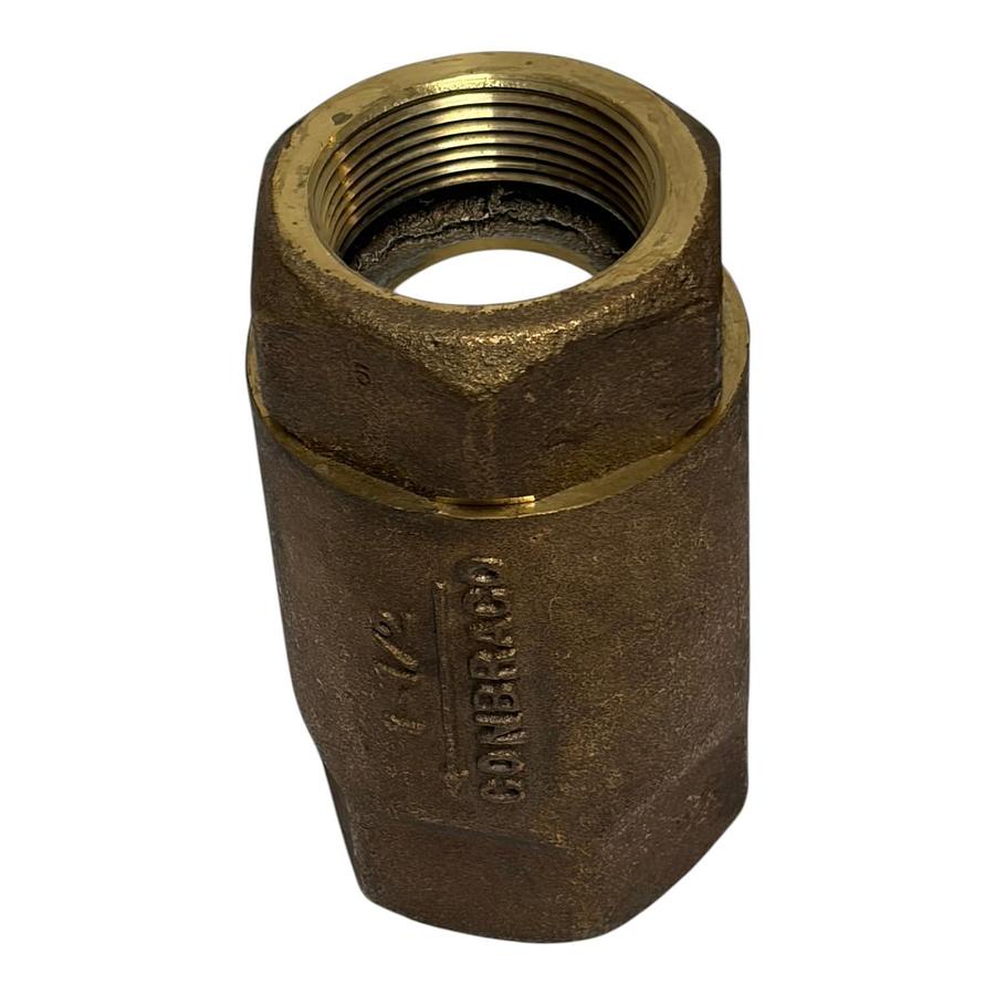 Used Apollo CVB-112 Bronze 1-1/2" In-Line Ball-Cone Check Valve 400 WOG New