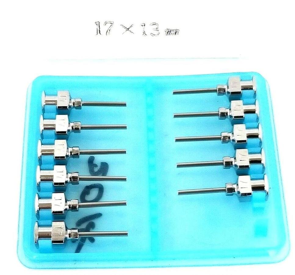 Used LOT OF 11 NEW GENERIC / UC 17x13MM DISPENSING NEEDLES 13MM TUBE LENGTH