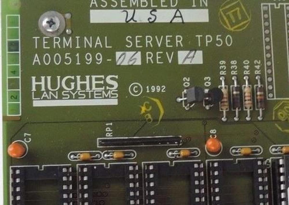 Used HUGHES LAN SYSTEMS A005199-06 TERMINAL SERVER TP50 REV A A005199