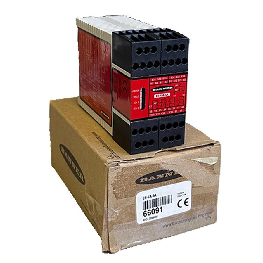 Used NEW BANNER ES-UA-5A / ESUA5A E-STOP/INTERLOCK MONITORING SAFETY MODULE 66091