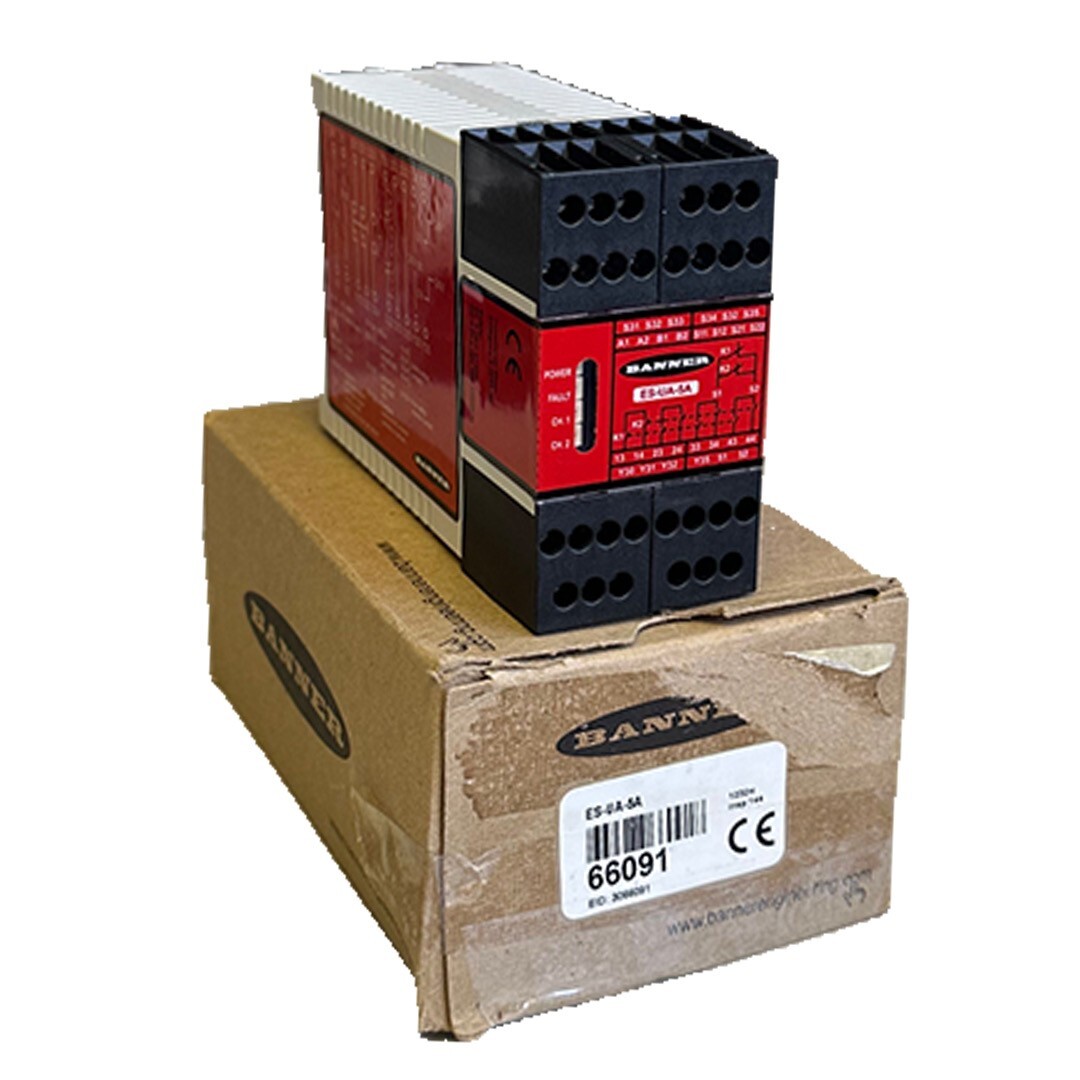 Used NEW BANNER ES-UA-5A / ESUA5A E-STOP/INTERLOCK MONITORING SAFETY MODULE 66091