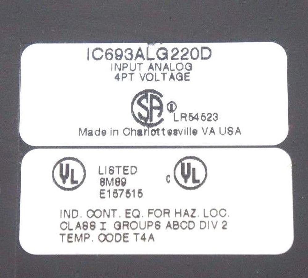 Used GE FANUC IC693ALG220D INPUT ANALOG MODULE 4PT VOLTAGE