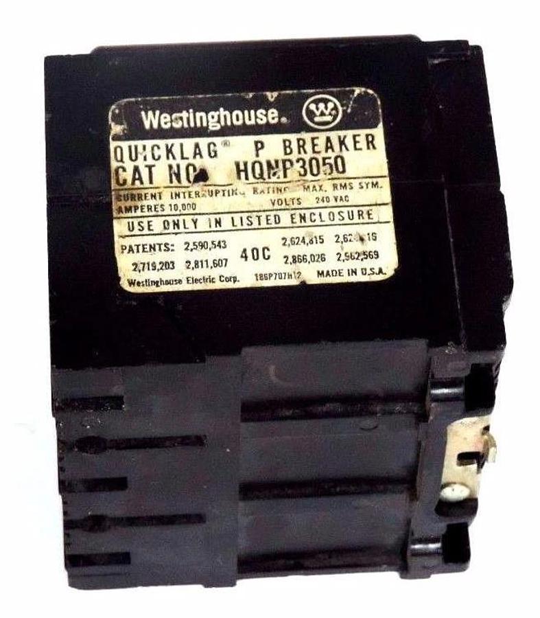 Used WESTINGHOUSE HQNP3050 CIRCUIT BREAKER 50A 240V 3P