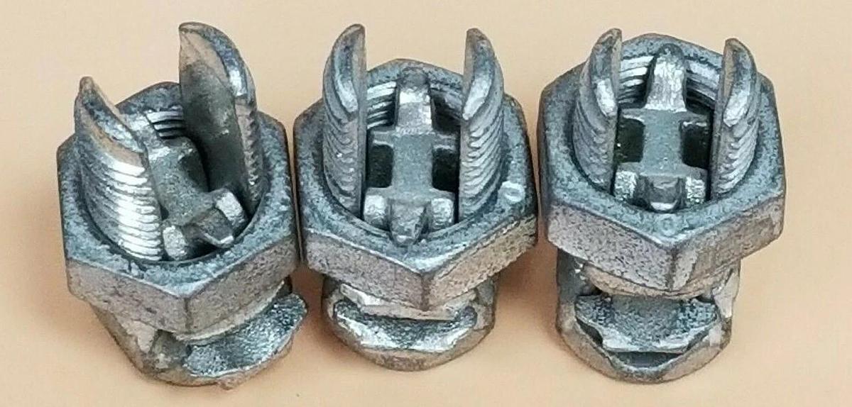 Used LOT OF 3 K SBP-3/0 SPLIT BOLT CONNECTORS 6 SOL-3/0 STR CU SBP3/0