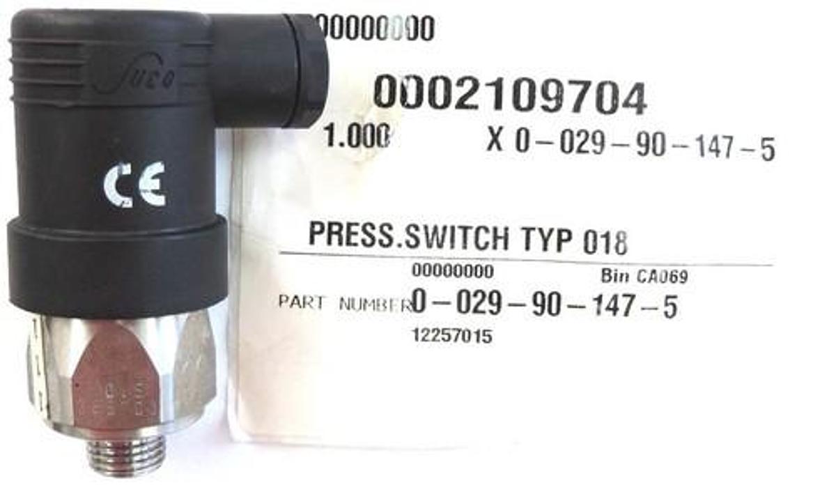 Used NEW SUCO TYPE 081 PRESSURE SWITCH PART NO. 0-029-90-147-5