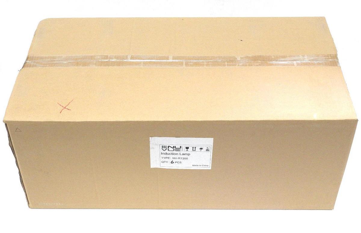 Used BOX OF 6 NEW NU VUE NV-RT200 ROUND TUBULAR INDUCTION LAMPS 200W, 16000-170000L