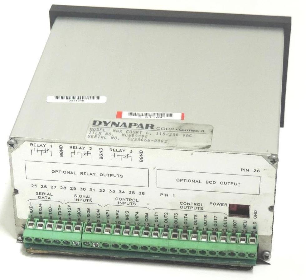 Refurbished REPAIRED DYNAPAR MC600S00 COUNTER CONTROLLER MAX COUNT 6, 115/230VAC, MC600S-00