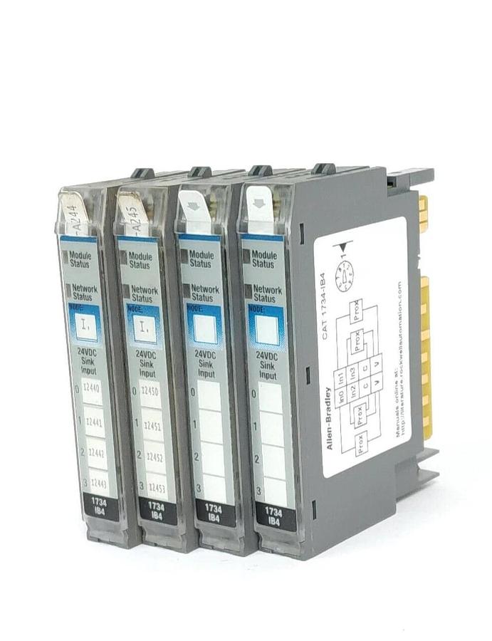 Used LOT OF 4 ALLEN BRADLEY 1734-IB4 SER. D POINT I/O 4 POINT DIGITAL INPUT MODULES
