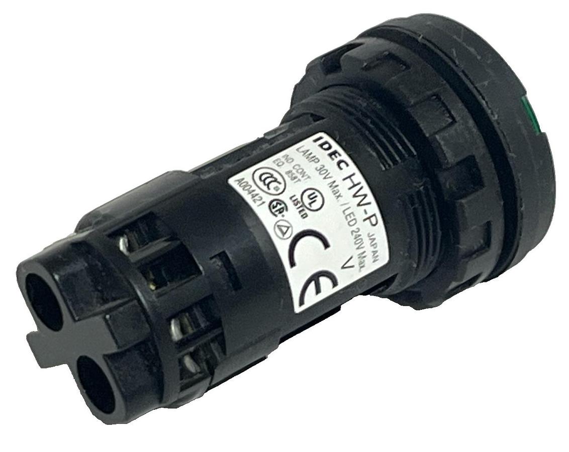 Used IDEC HW1P-1FQD-G-24V Pilot Light 22mm Green LED Indicator Flush Round 24V AC/DC
