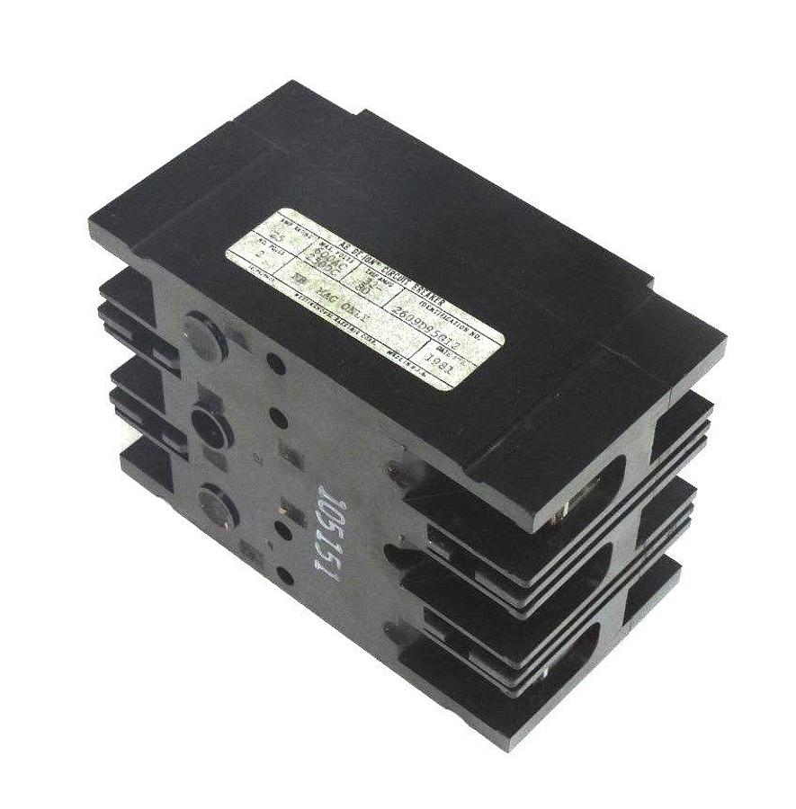 Used NIB WESTINGHOUSE 2606D95G12 DE-ION CIRCUIT BREAKER 600VAC, 250VDC, 25AMP, 2POLE
