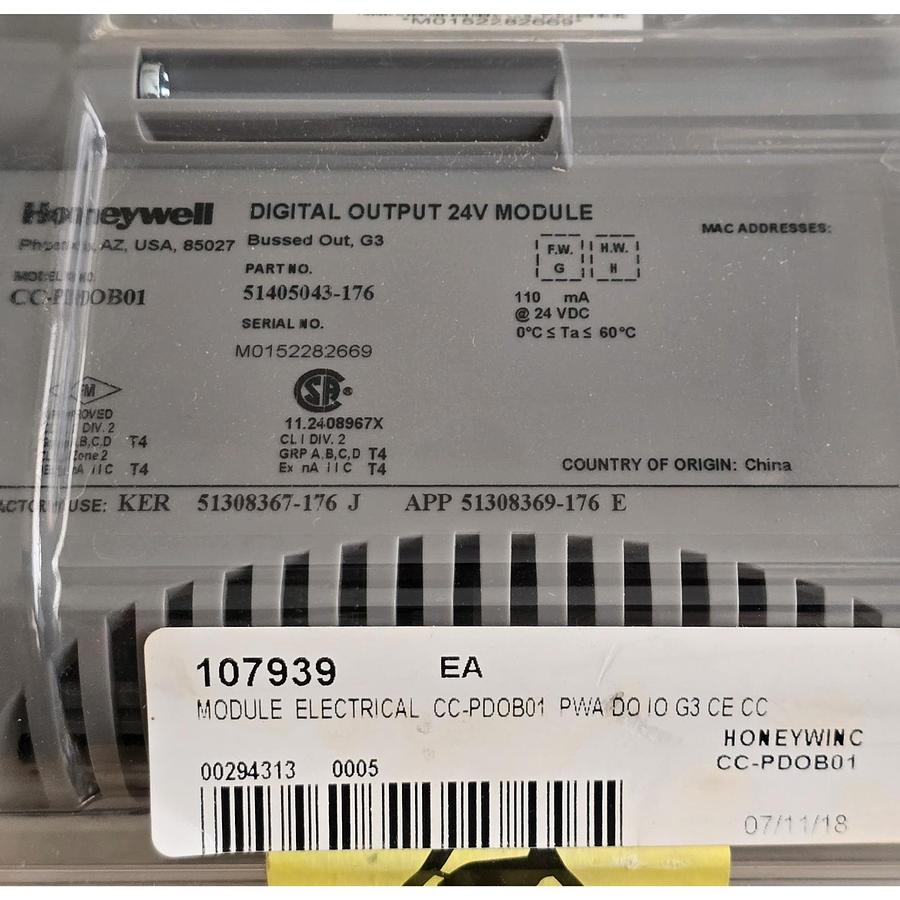 Used HONEYWELL CC-PDOB01 - 51405043-176 DIGITAL OUTPUT 24VDC MODULE CC-PD0B01 NSMP