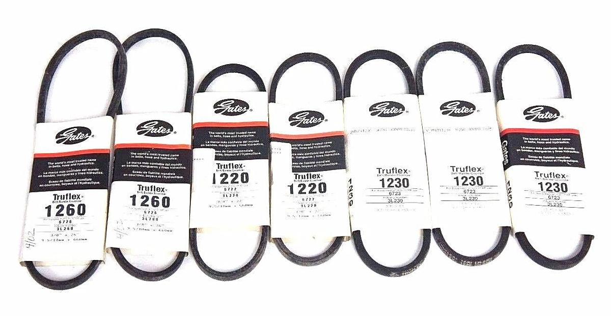 Used LOT OF 7 NEW GATES TRUFLEX V BELTS 3L230 3L220 3L260