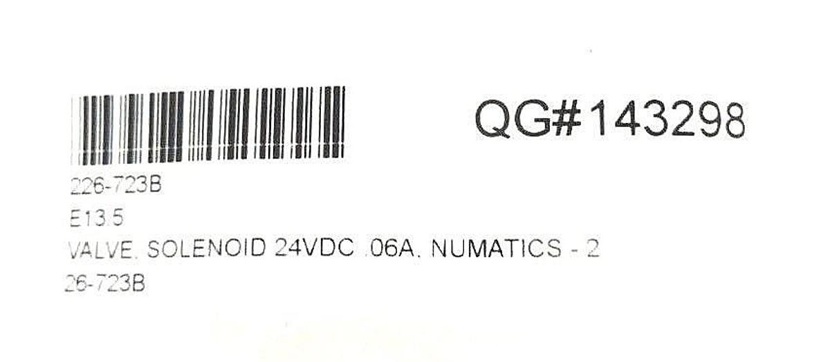 Used NEW NUMATICS 226-723B SOLENOID VALVE 24VDC, .06A