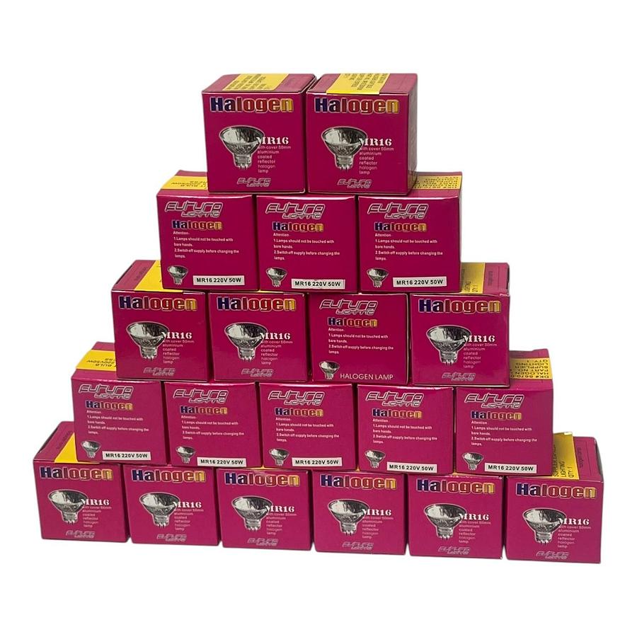 Lot of 20 Futura Lighting MR16 220V 50W Halogen Light Bulb  New Surplus In Box