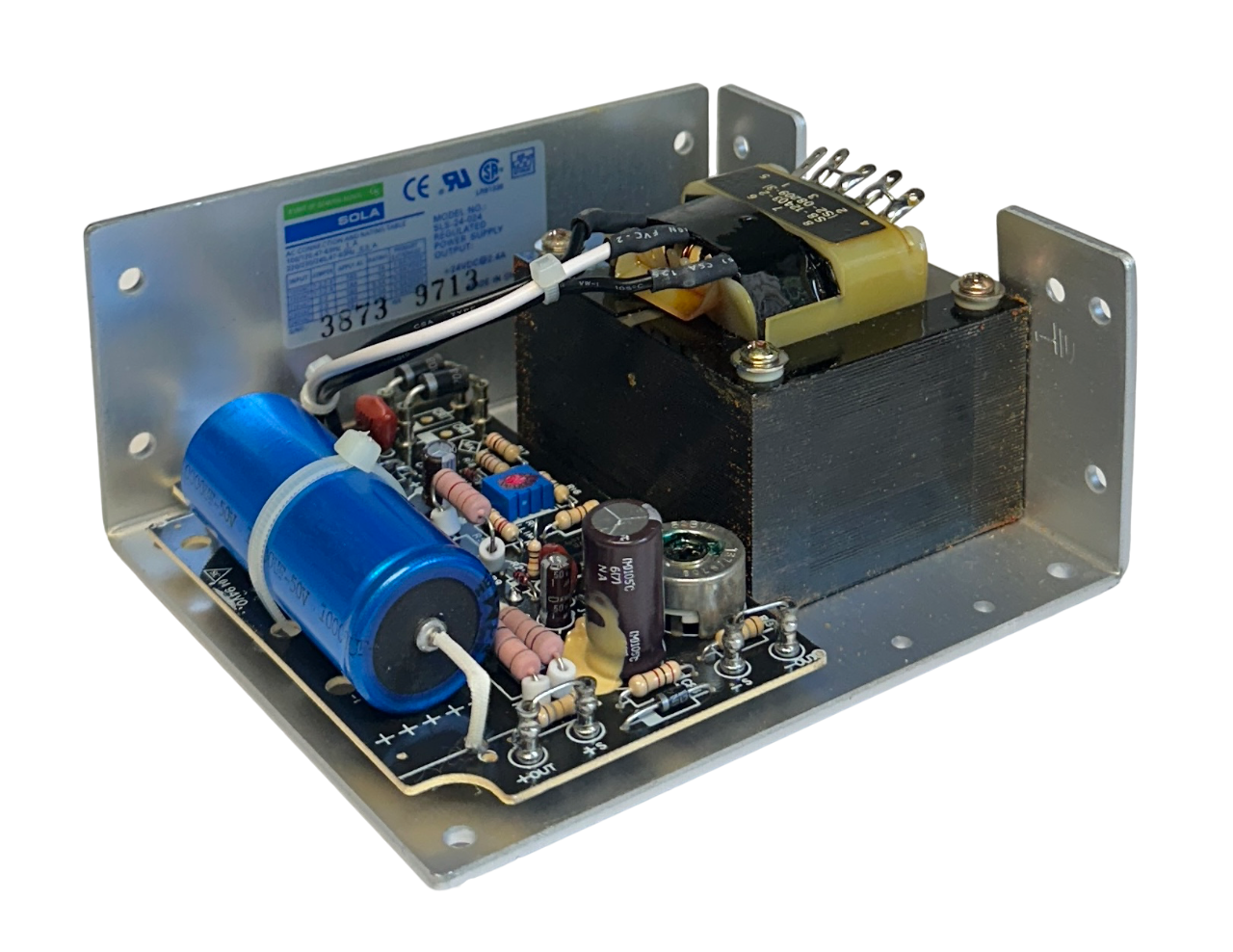 Used SOLA SLS-24-024 / SLS24024 REGULATED POWER SUPPLY 24VDC OUTPUT 2.4A NSNP