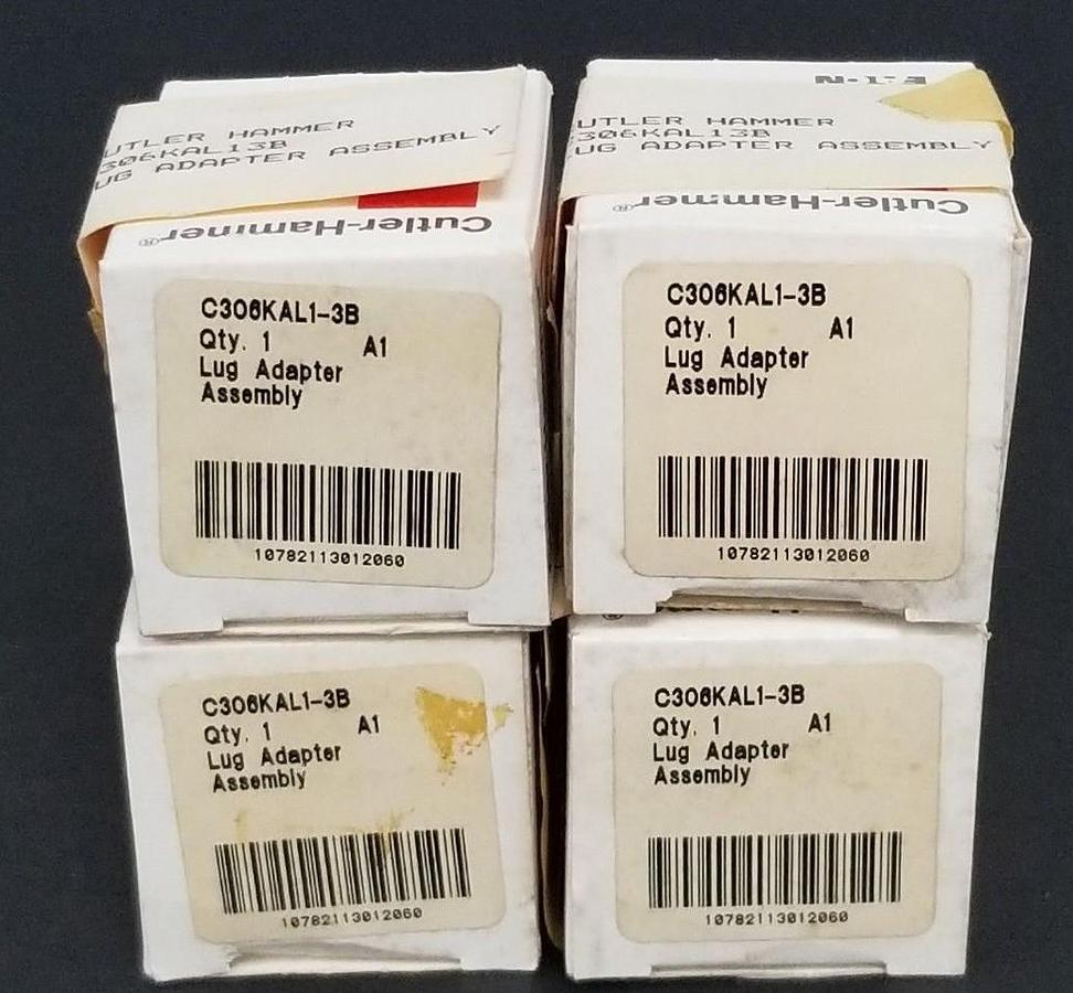 Used LOT OF 12 NIB CUTLER-HAMMER C306KAL1-3B LUG ADAPTOR ASSEMBLIES C306KAL13B