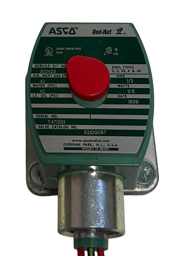 ASCO 8210G087 Red-Hat II SOLENOID VALVE MP-C-080 / 238710-006-D 24/DC COIL NSNP