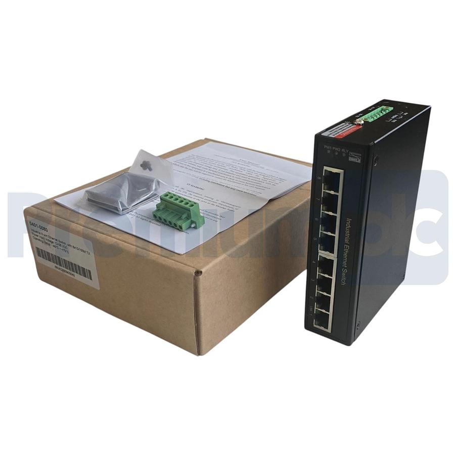 Used Dinkle 0401-0080 Industrial 8-Port Ethernet Switch 12-56VDC RJ45 10/100Base-T(X)
