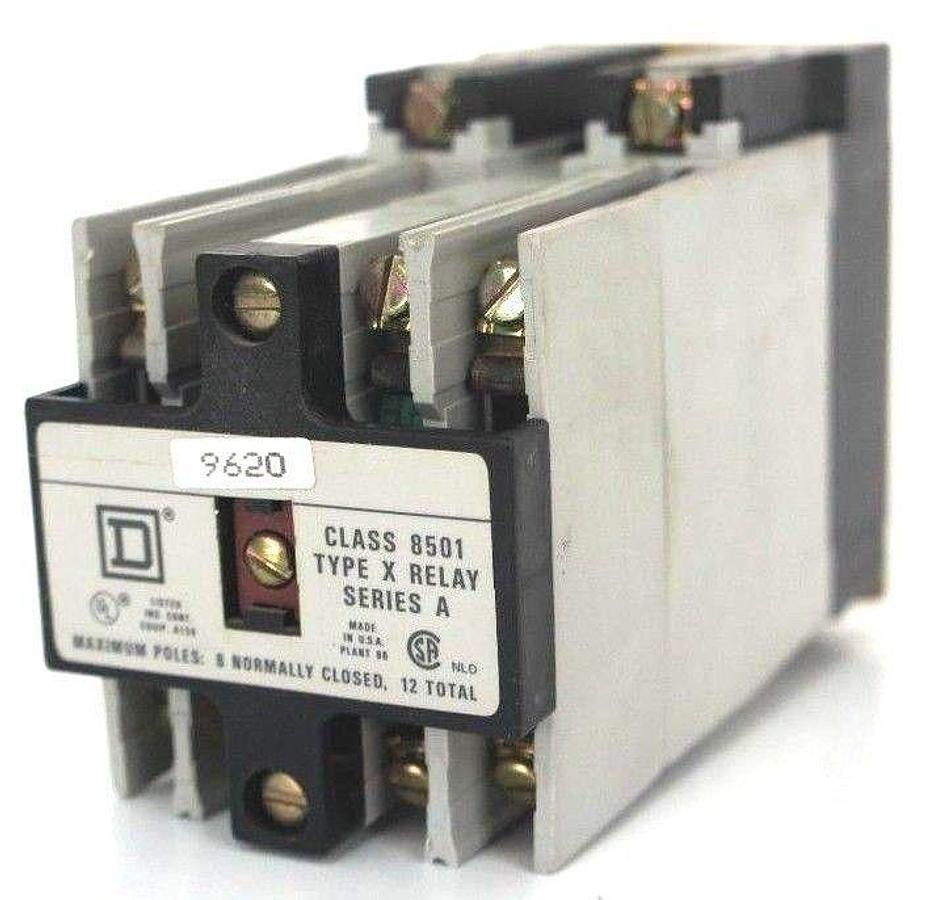 Used SQUARE D 8501-X0-60 CONTROL RELAY FORM 9620 SER A 8501-XO-60 8501X060