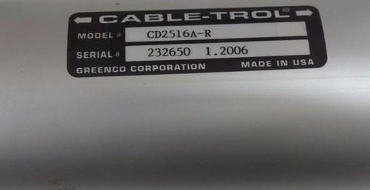 Used NEW GREENCO CABLE-TROL CD2516A-R DOUBLE CABLE CYLINDER W/SENSORS