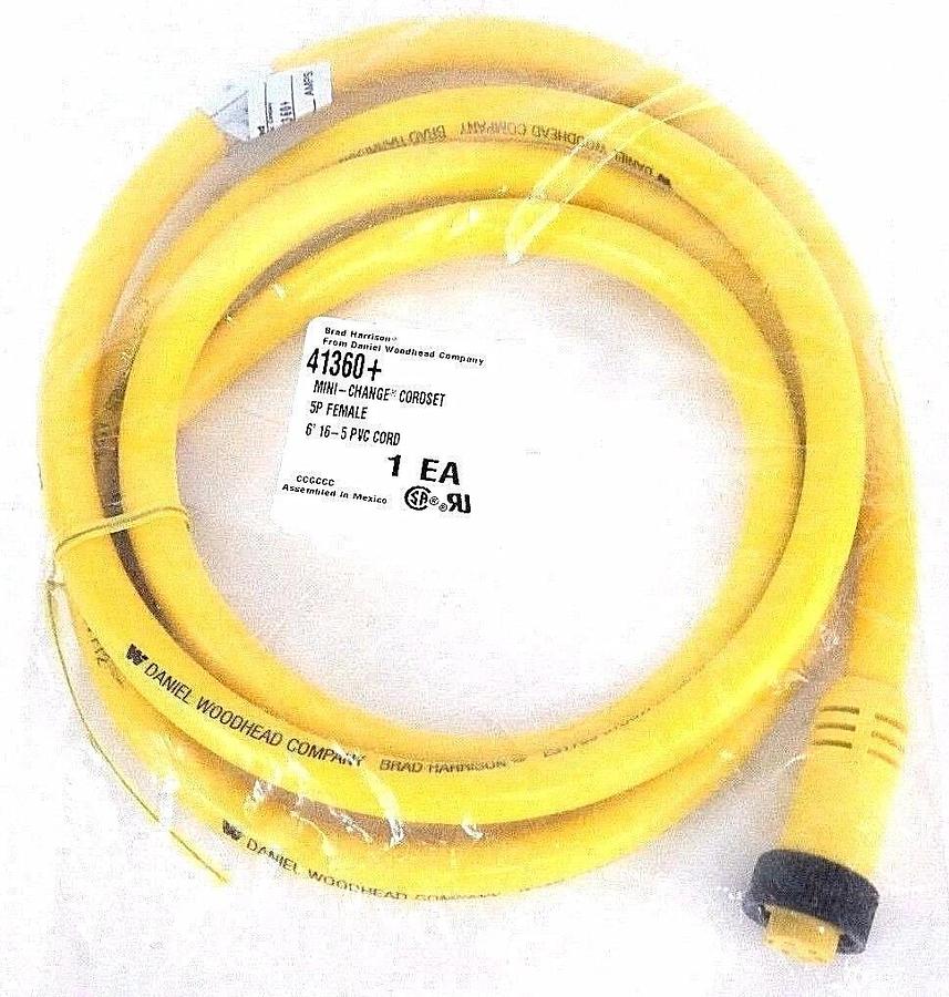 Used NIB BRAD HARRISON 41360 MINI-CHANGE CORDSET 5P FEMALE 6' 16-5 PVC CORD