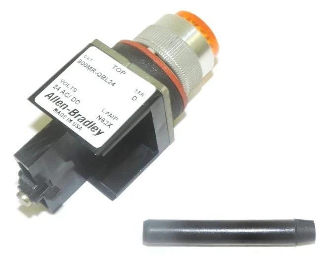 Used NIB ALLEN BRADLEY 800MR-QBL24AA SMALL ROUND ILLUM. PUSH BUTTON EXT. HEAD SER. D