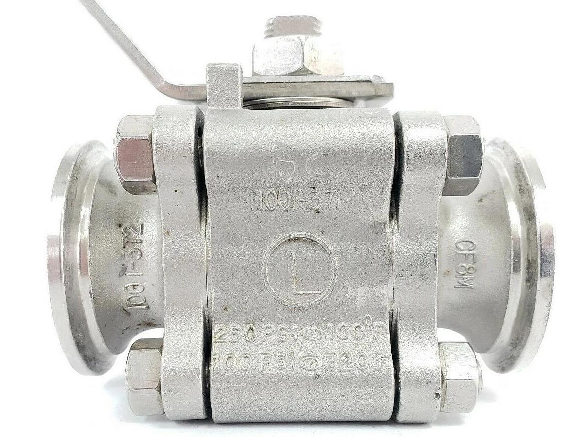 Used LADISH 1001-371 CF8M BALL VALVE 1001-372, 4308-0707-10, 250/100PSI, 100/320DEG F