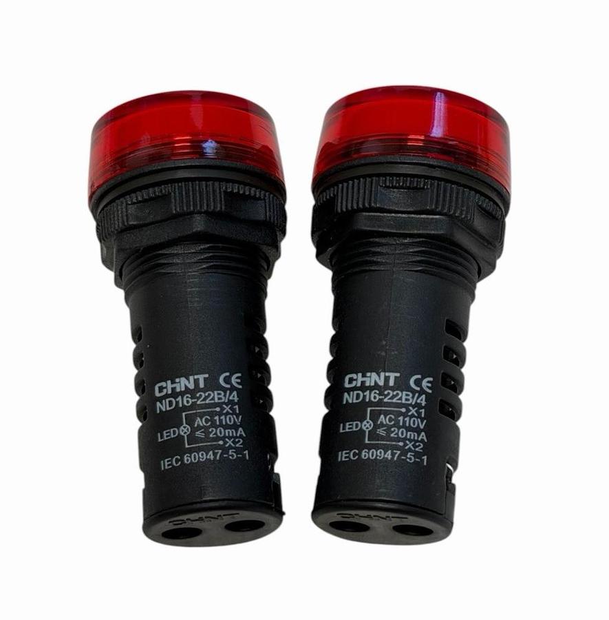 Used LOT OF 2 NEW CHINT ND16-22B/4-110V-R INDICATOR LIGHTS ND16-22B/4