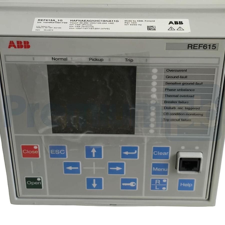 ABB REF615 REF615A_1G HAFNAEAGNHC1BNA11G FEEDER PROTECTION RELAY AIM0006 COM0037
