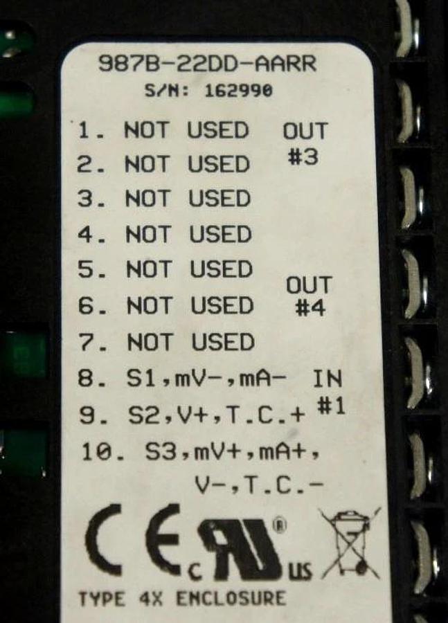 Refurbished WATLOW 987B-22DD-AARR TEMPERATURE LIMIT OR PROCESS CONTROLLER, 987B22DDAARR