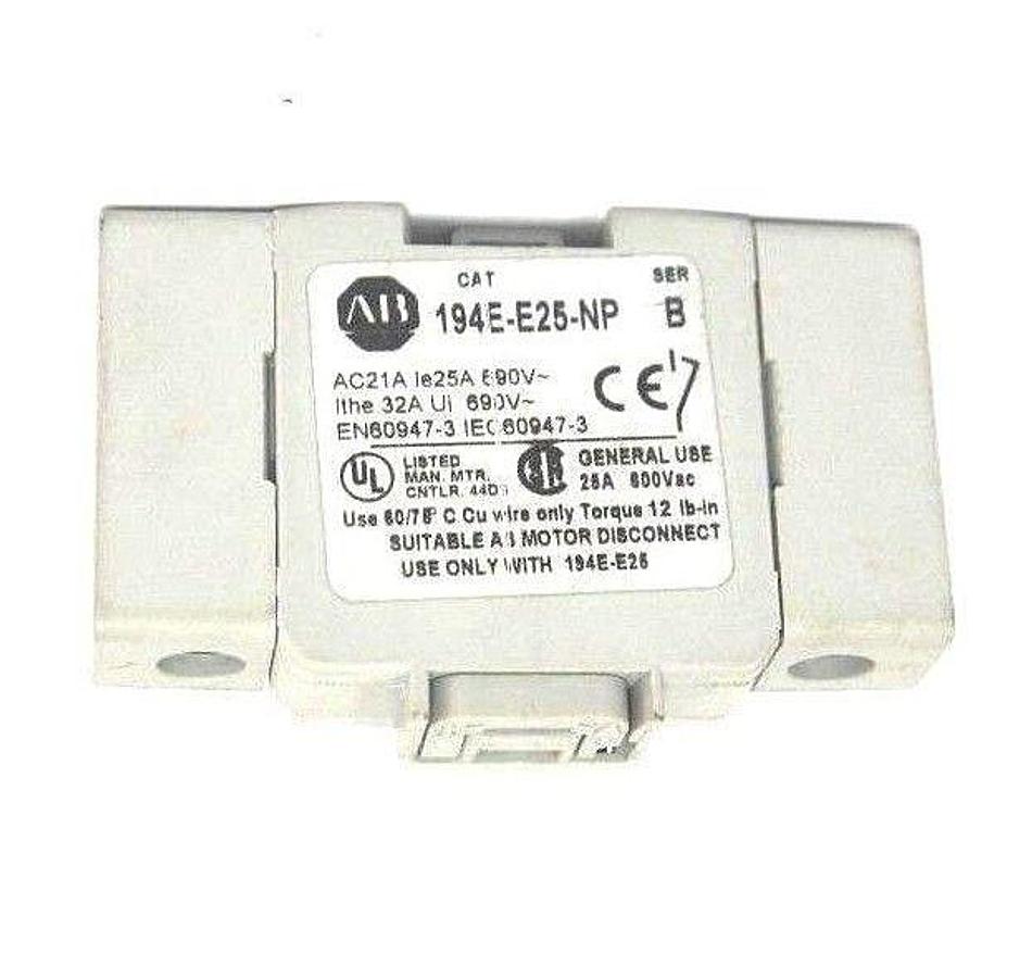 Used ALLEN BRADLEY 194E-E25-NP AUXILIARY CONTACT SER. B, 194EE25NP