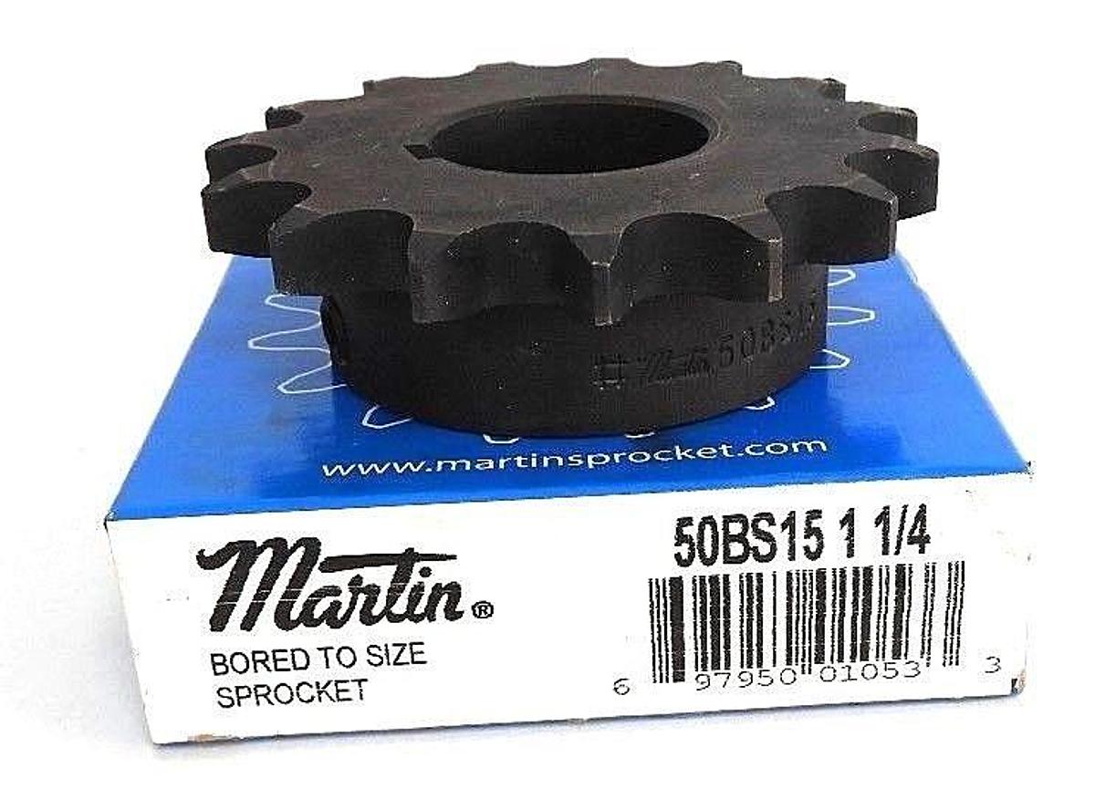 Used NIB MARTIN 50BS15-1-1/4 SPROCKET BORED TO 1-1/4", 15 TEETH, 50BS15114
