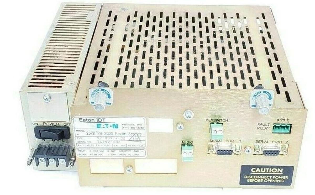 Used EATON IDT 26PK PM 2000 POWER SERIES CONTROL MODULE 92-00924-02 110/230V 85VA 1PH