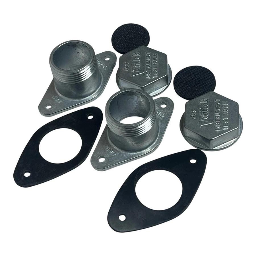 Lot of 2 Ventlok 699 Instrument Test Hole 1-5/8" with Cap & Gasket NSNP