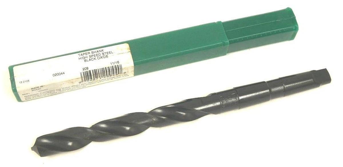 Used NEW PRECISION TWIST 020044 11/16" TAPER SHANK HIGH SPEED STEEL, BLACK OXIDE BIT