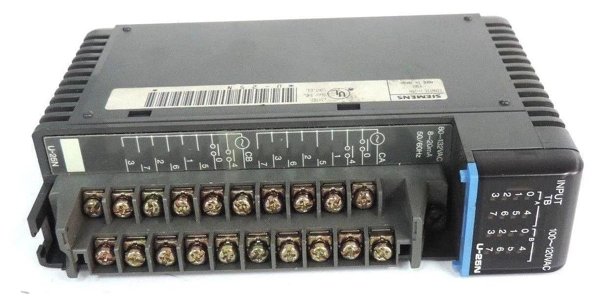Used SIEMENS U-25N INPUT MODULE 16 POINT 100-120V MISSING FRONT COVER, U25N