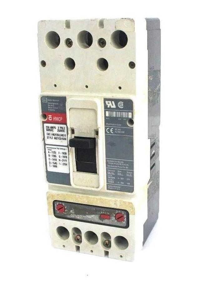Used CUTLER HAMMER HM2P250L5WS10 CIRCUIT BREAKER SER. C, STYLE 6621C51G08 250 AMP