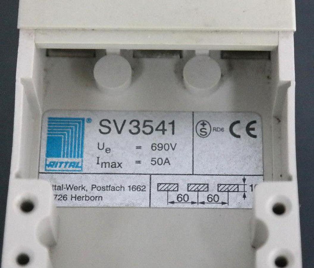 Used NIB RITTAL SV 3541 COMPONENT ADAPTER 50A (80A), 690V, SV3541