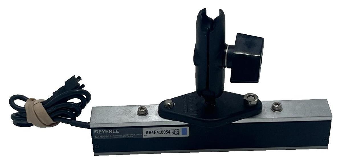 Used KEYENCE CA-DBB13 LED BLUE LIGHT BAR W/ OP-42282 DIFFUSION PLATE & 1/2" RAM BALL