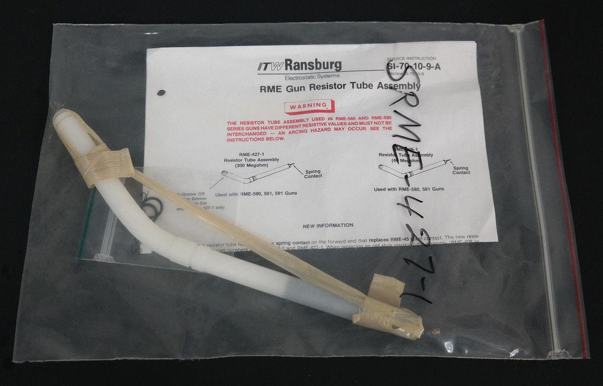 Used NEW ITW RANSBURG SRME-427-1 RME GUN RESISTOR TUBE ASSEMBLY RME4271